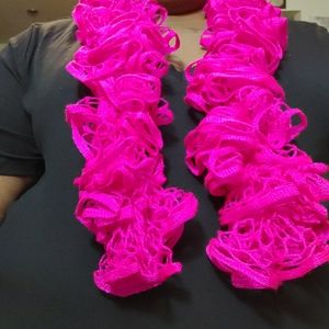 Hot Pink ruffle scarf